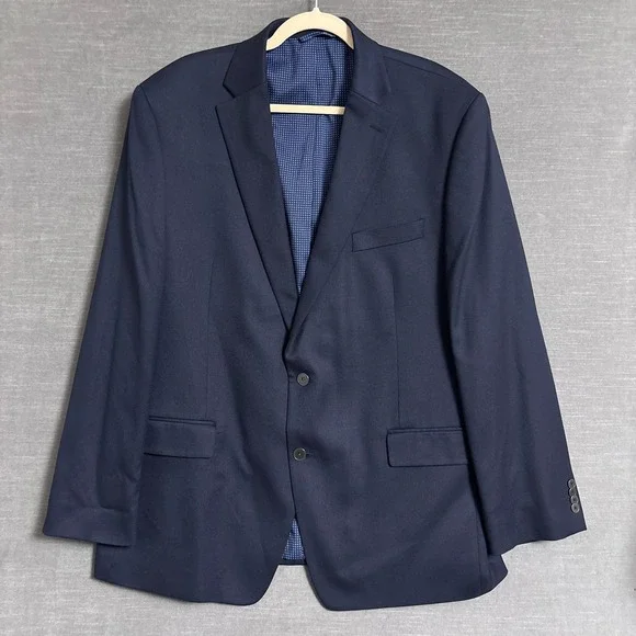 Michael Kors Blazer 46L Blue Sport Coat Jacket Classic Business Stretch
